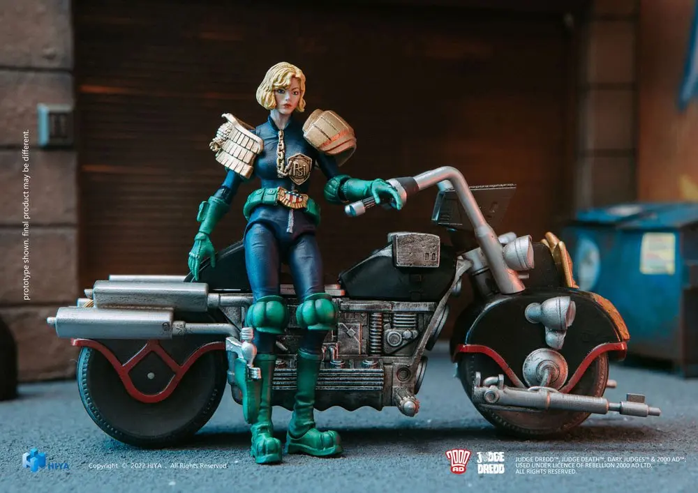2000 AD Exquisite Mini Action Figure 1/18 Judge Anderson &amp; Lawmaster MK 2 Set 10 cm product photo