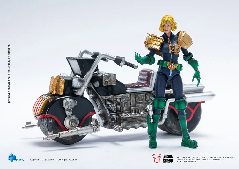 2000 AD Exquisite Mini Action Figure 1/18 Judge Anderson &amp; Lawmaster MK 2 Set 10 cm product photo