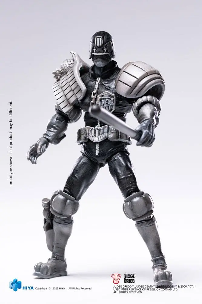 2000 AD Exquisite Mini Action Figure 1/18 Black and White Judge Dredd 10 cm product photo