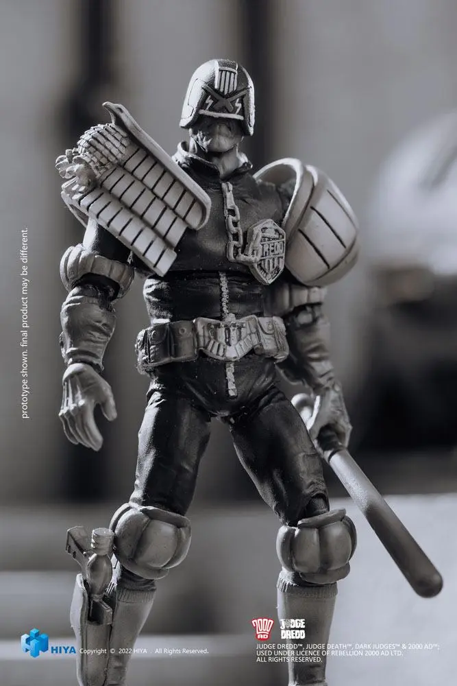 2000 AD Exquisite Mini Action Figure 1/18 Black and White Judge Dredd 10 cm product photo