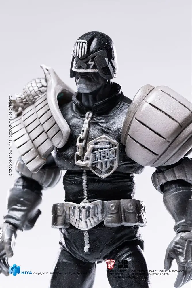 2000 AD Exquisite Mini Action Figure 1/18 Black and White Judge Dredd 10 cm product photo