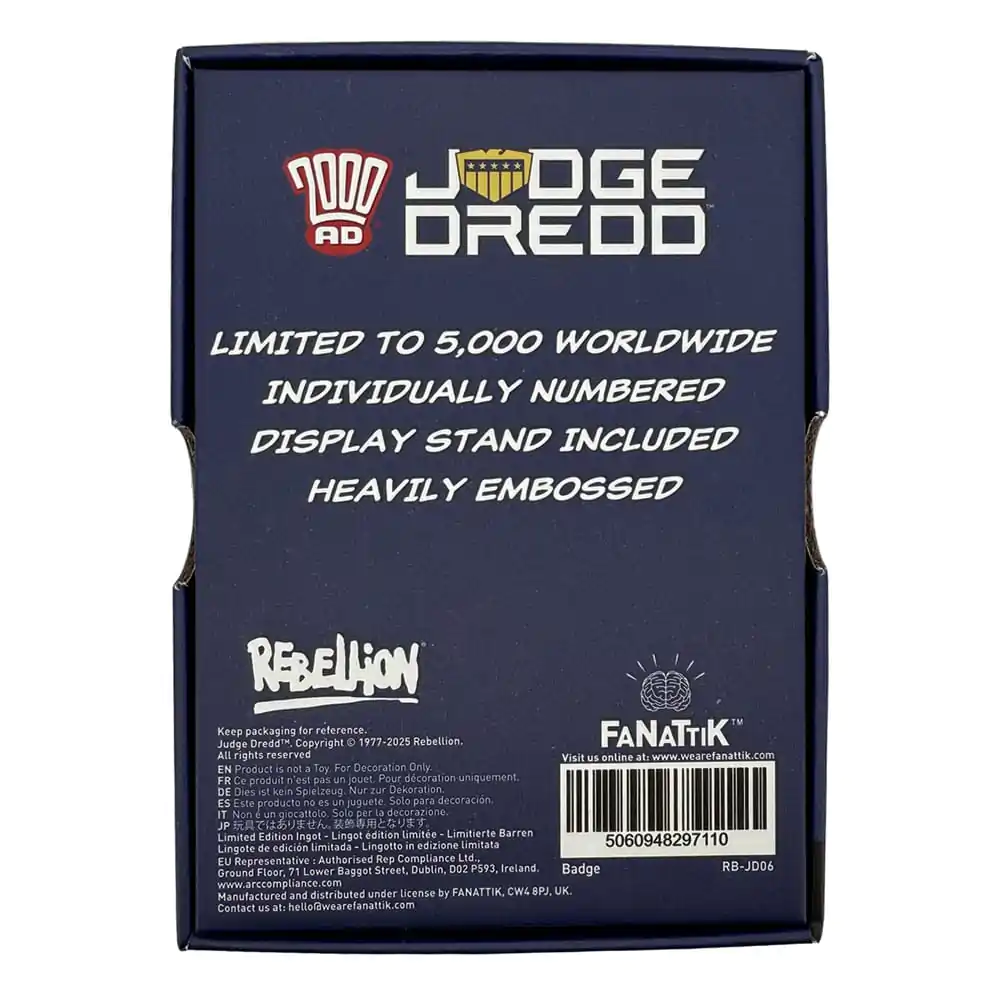 2000 AD Replica Judge Dredd Badge Limited Edition     product photo
