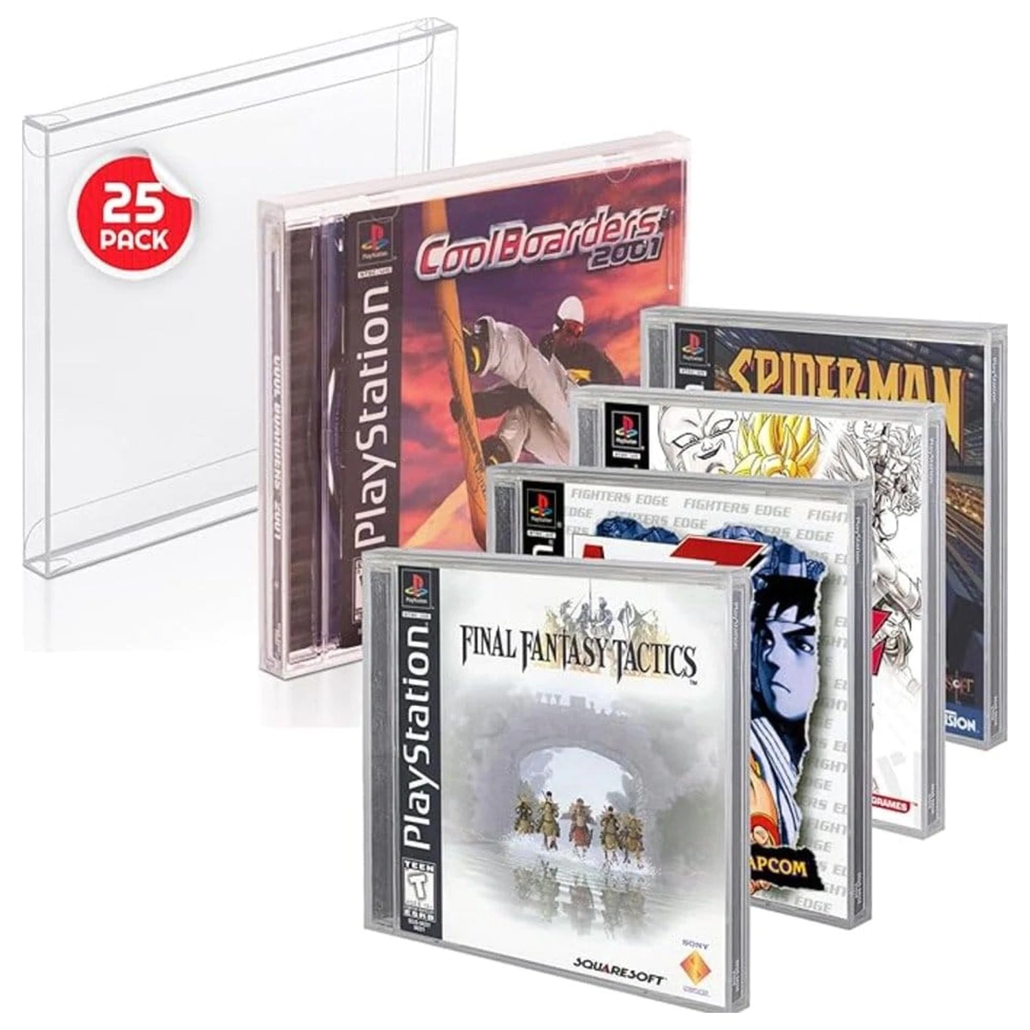 PET Protectors 25-Pack for PS1/Single CD/Dreamcast (Jewel Case) Games product photo