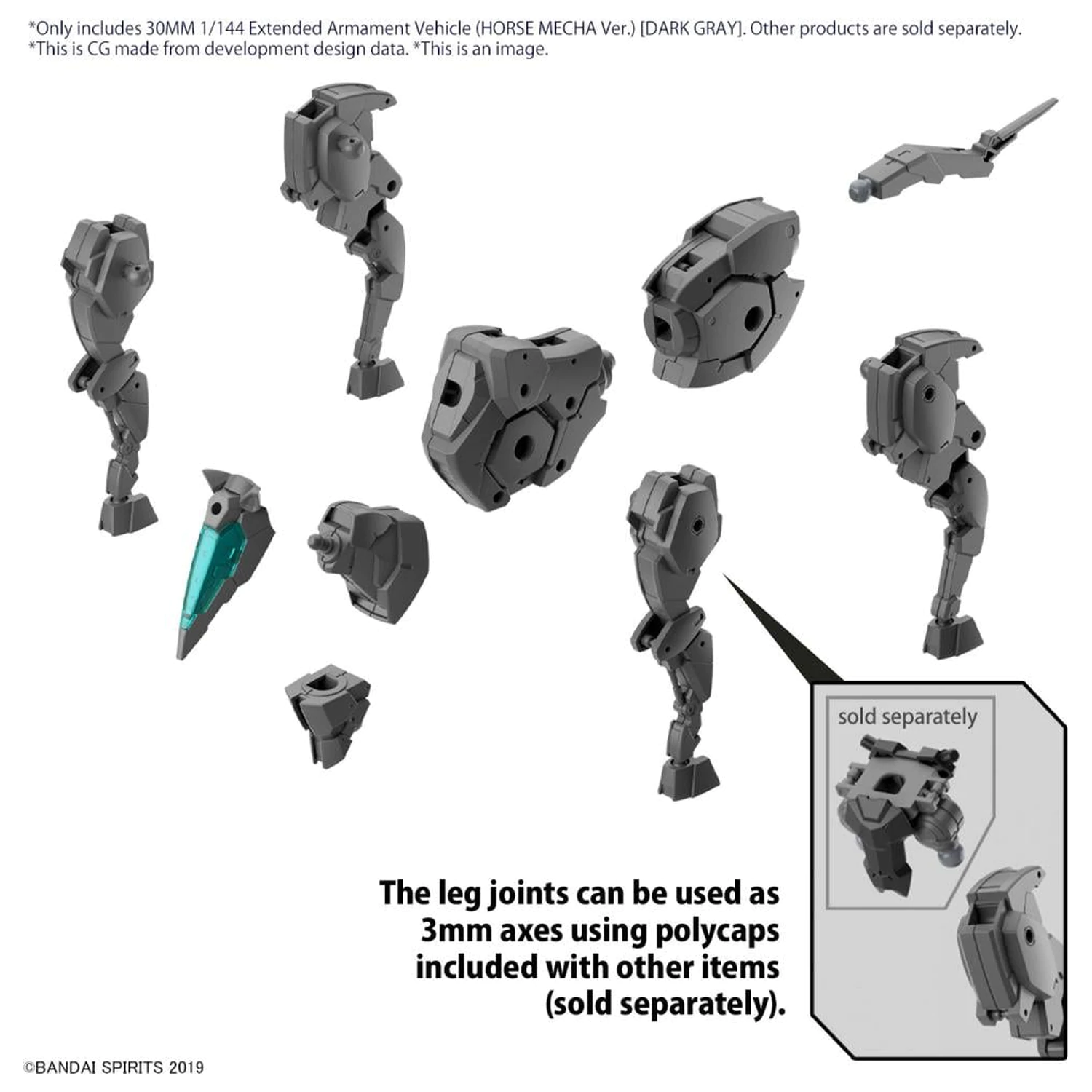 30MM 1/144 Extended Armament Vehicle (Horse Mecha) Dark Model Kit product photo