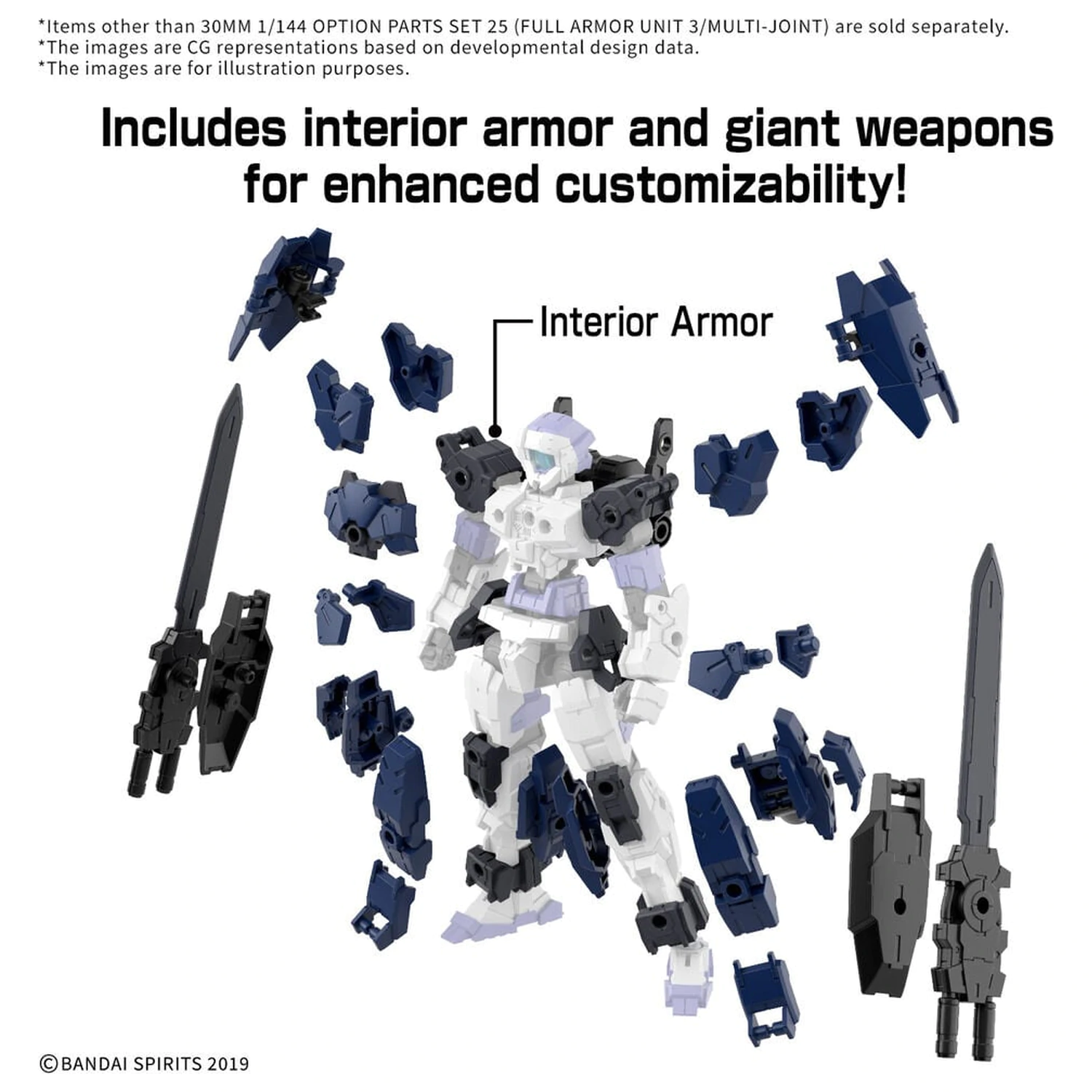 30MM 1/144 Option Parts Set 25 Full Armor Unit 3 Multi-Joint Accessory Set 30 Minutes Missions product photo