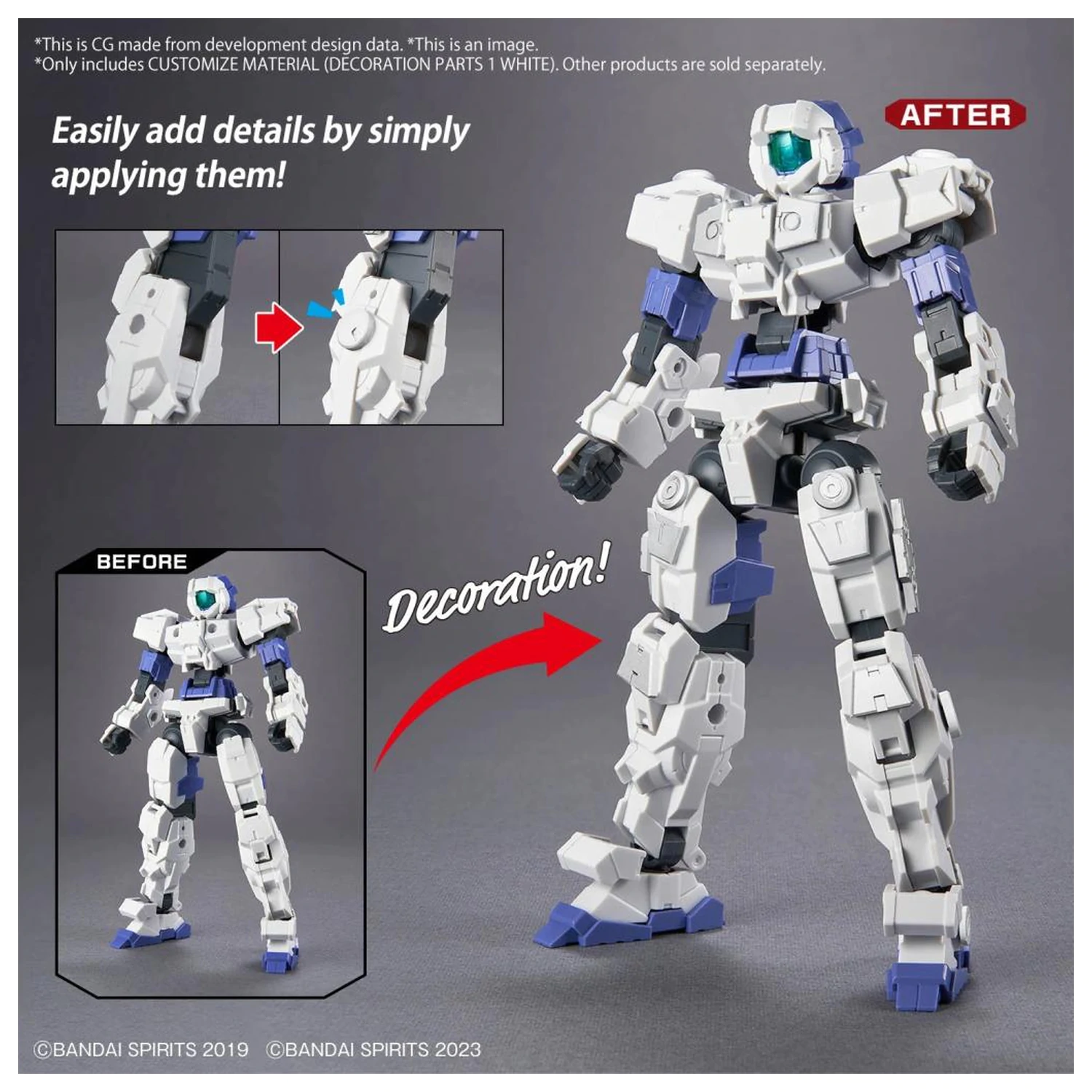 30MM Customize Material (Decoration Parts 1 White) Model Kit product photo