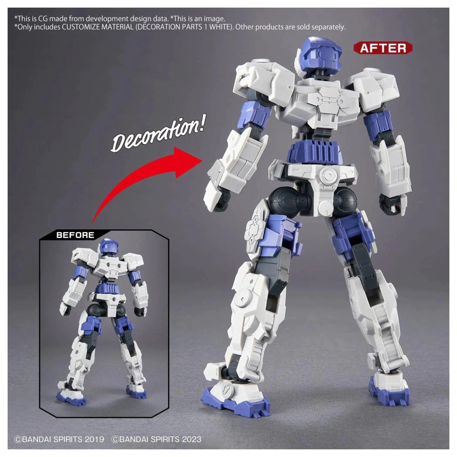 30MM Customize Material (Decoration Parts 1 White) Model Kit product photo