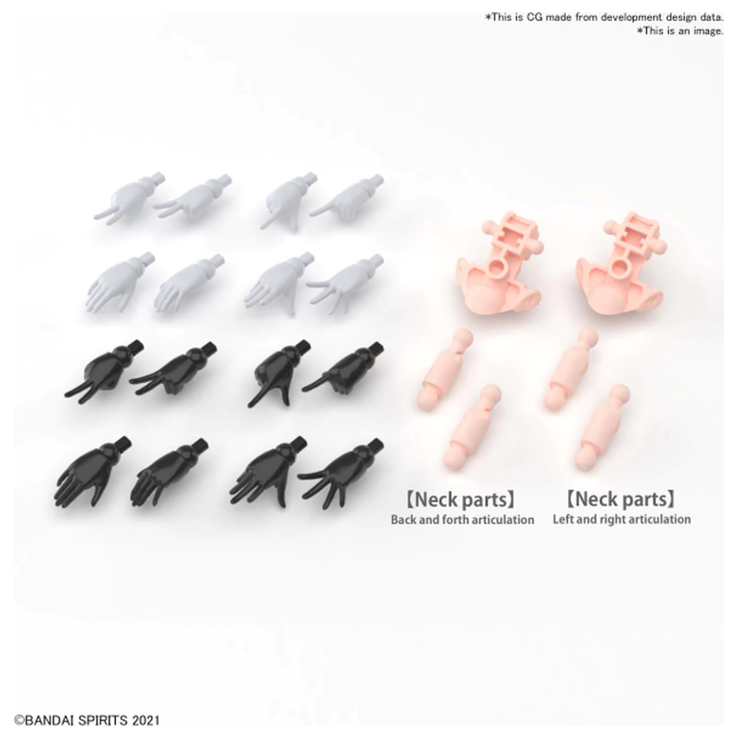 30MS Option Hand Parts (White / Black) Model Kit product photo