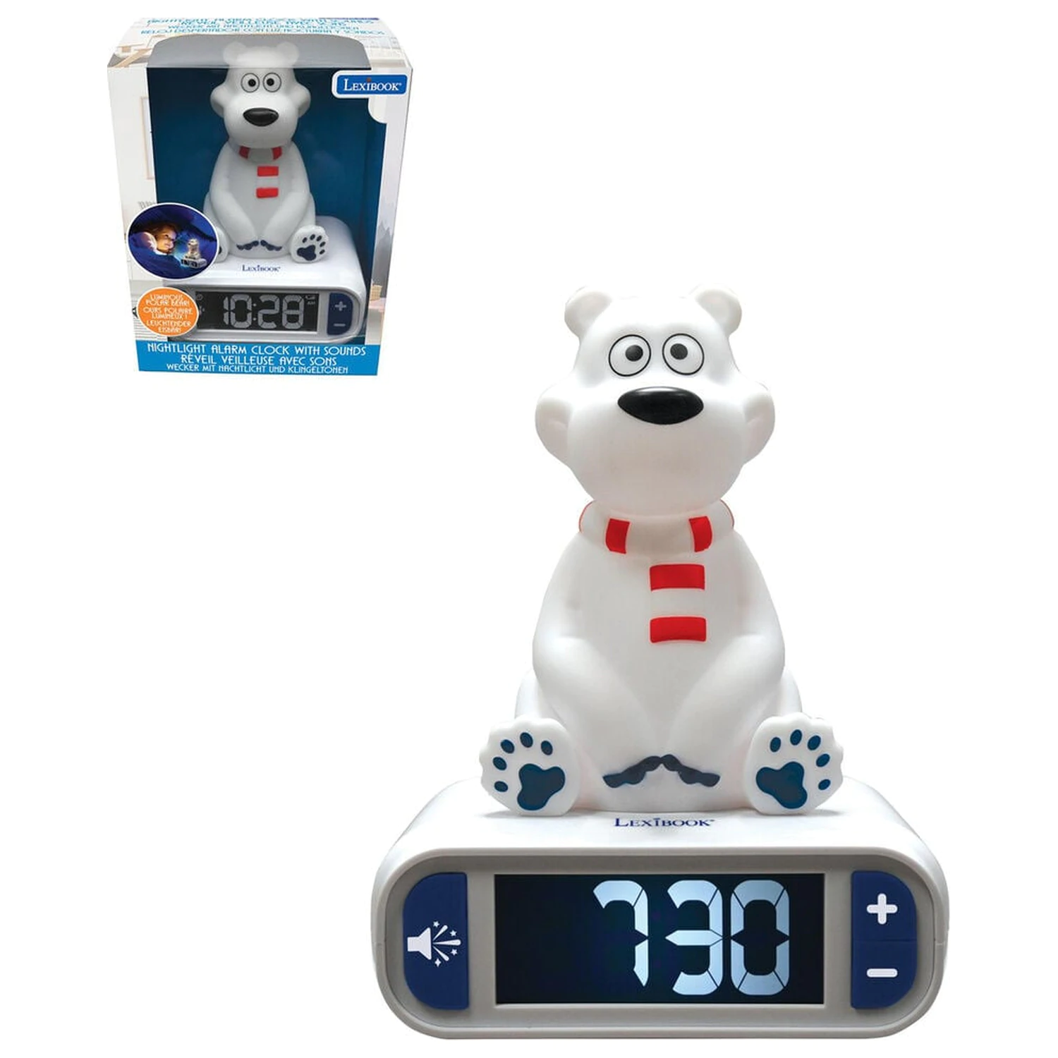 3D Polar Bear night light digital alarm clock product photo