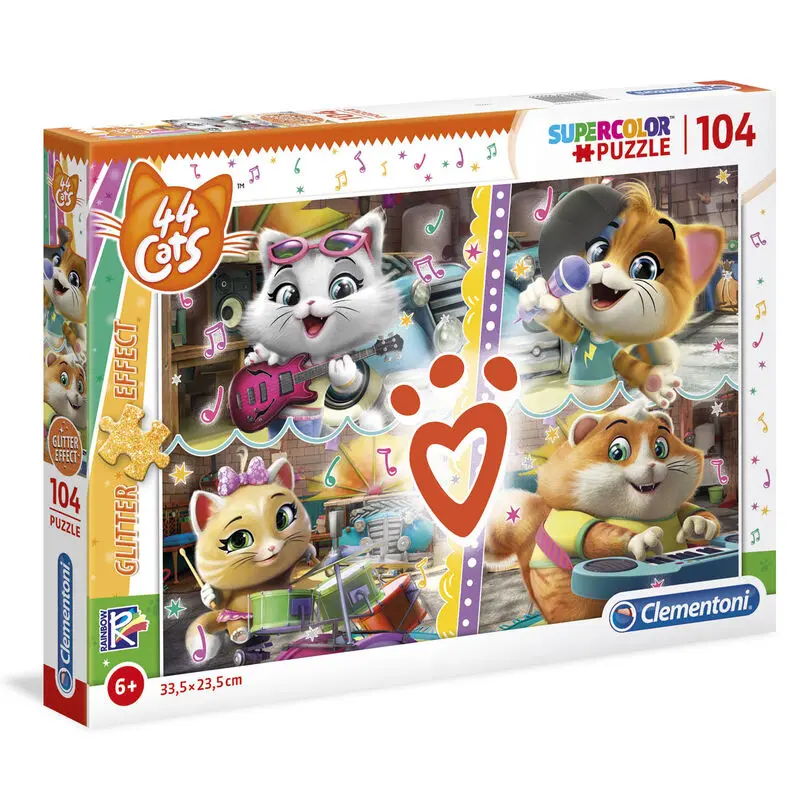 44 Cats Glitter Effect puzzle 104pcs product photo