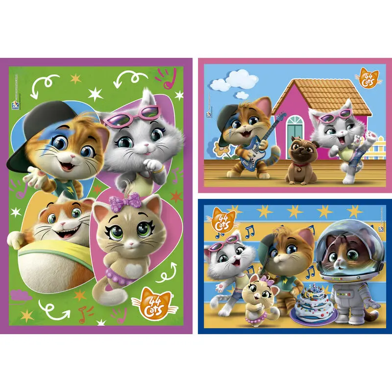 44 Cats puzzle 3x48pcs product photo