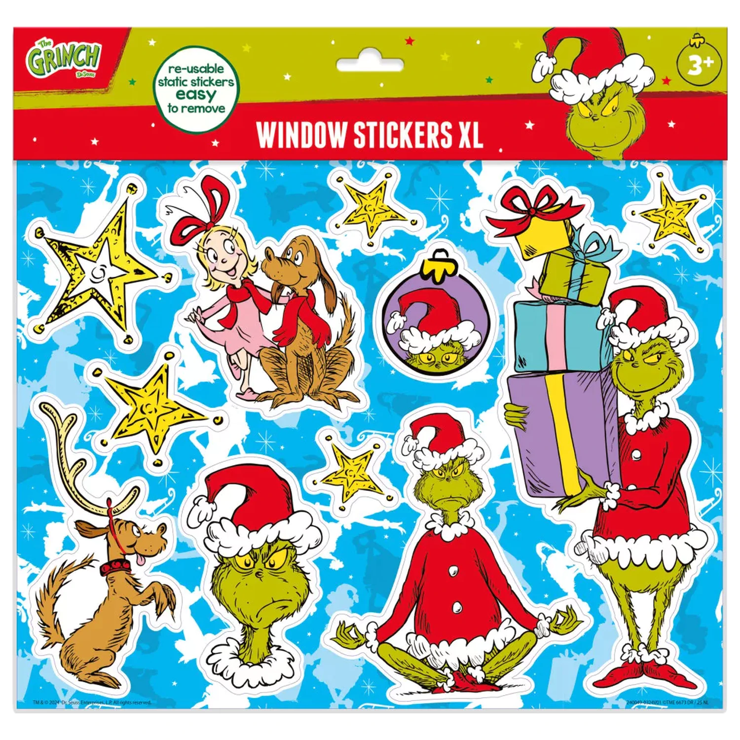 The Grinch Dr Seuss Window Sticker Set XL product photo