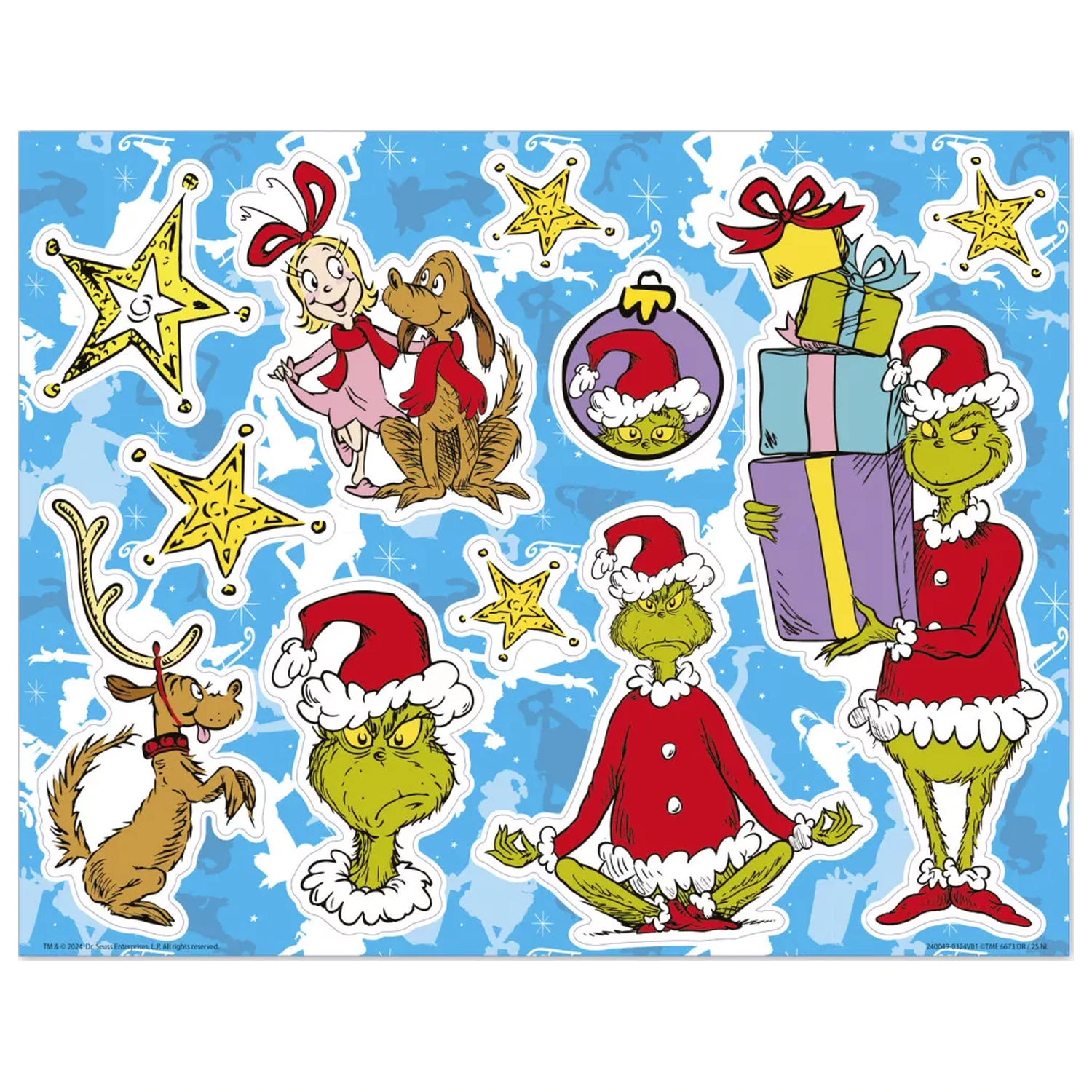 The Grinch Dr Seuss Window Sticker Set XL product photo