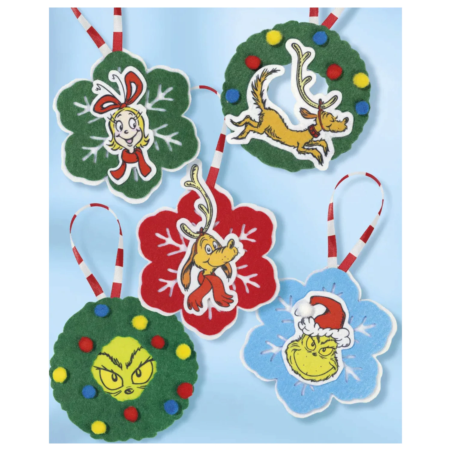 The Grinch Dr. Seuss Christmas Tree Ornaments 5-Piece Set product photo