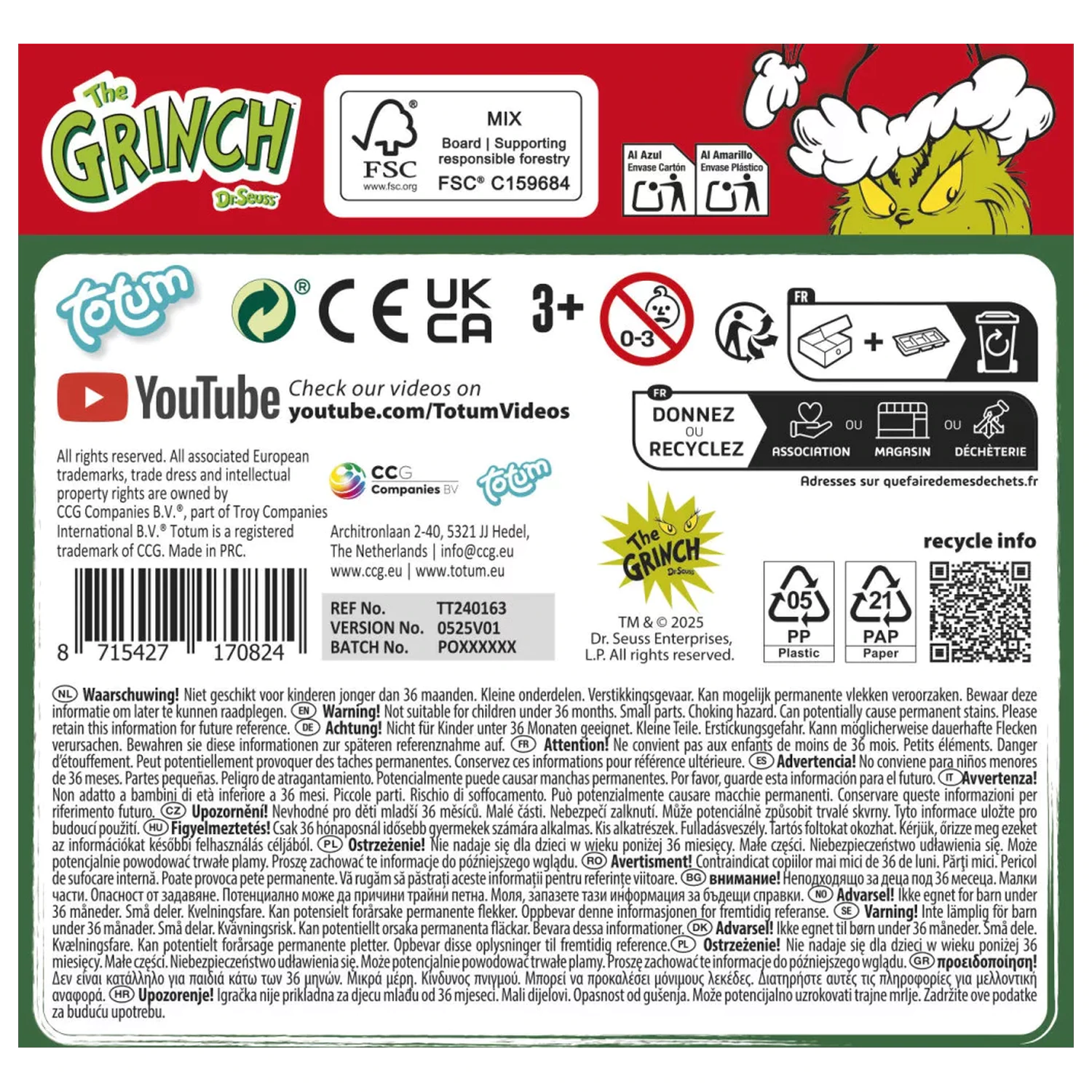 The Grinch Dr. Seuss Stamper Set 12 pcs product photo