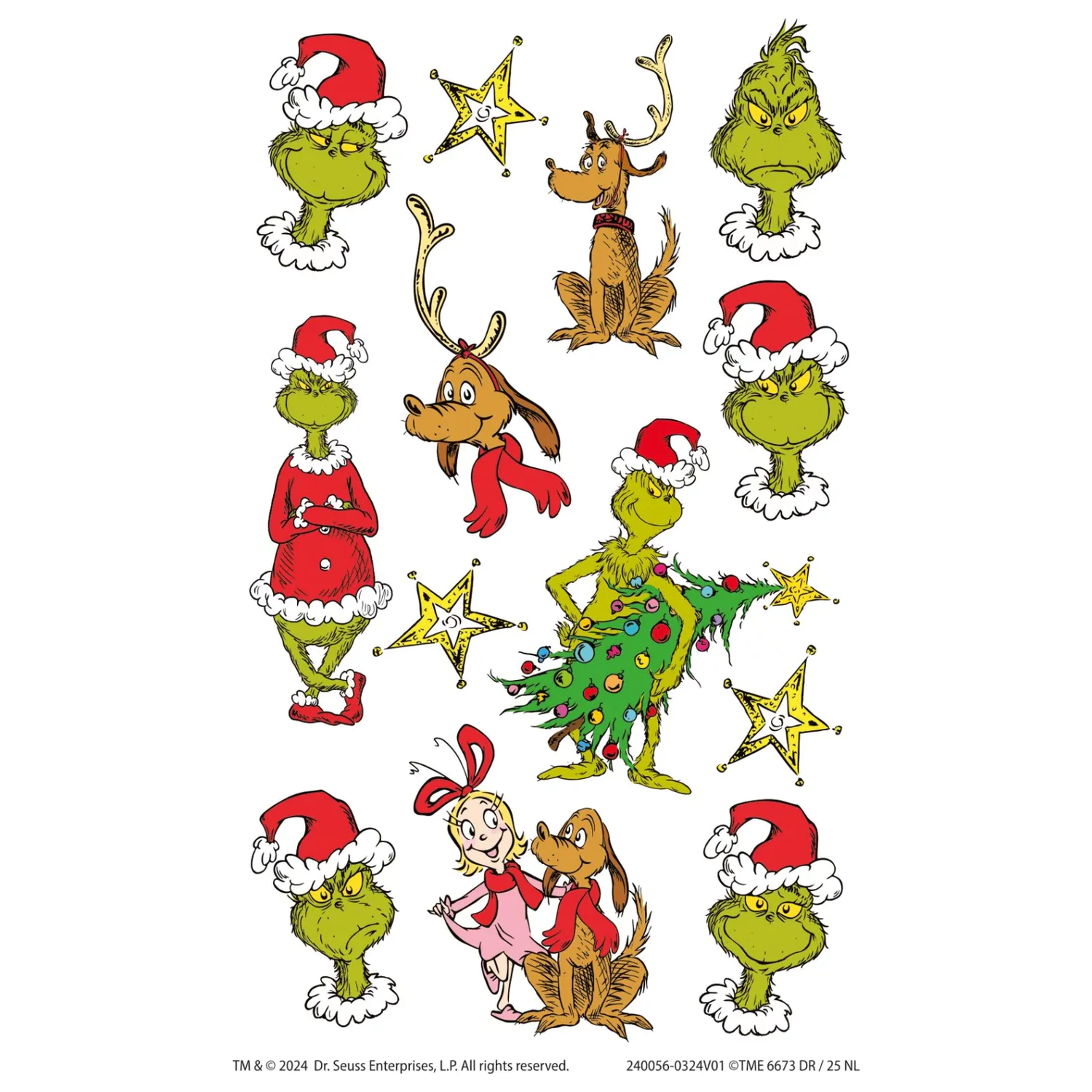The Grinch Dr Seuss Tattoos 13 pcs product photo