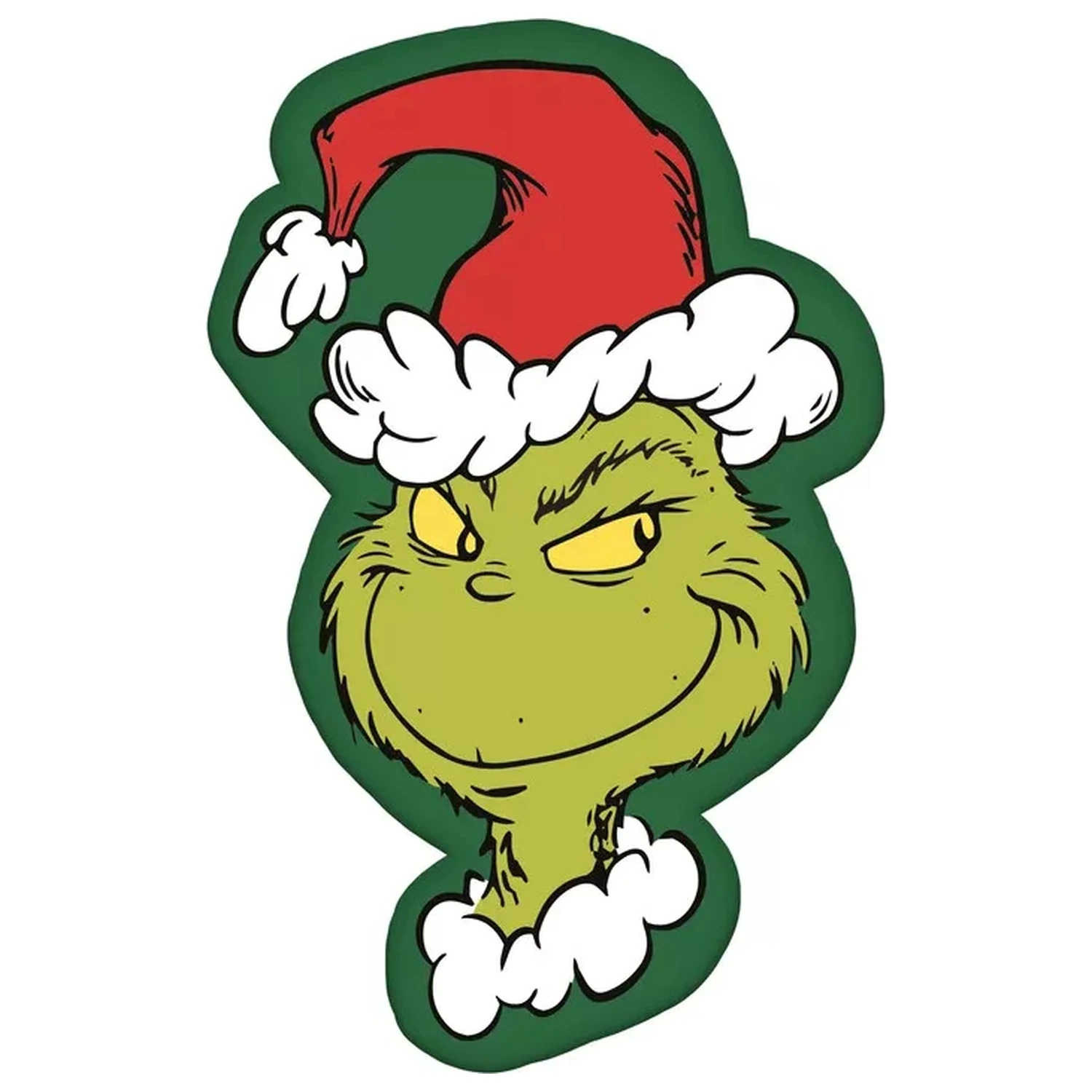 The Grinch Green Smile Shaped Pillow, Decorative Pillow 36x23 cm product photo