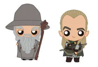Lord of the Rings Pokis Rubber Minifigures Gandalf &amp; Legolas 6 cm product photo