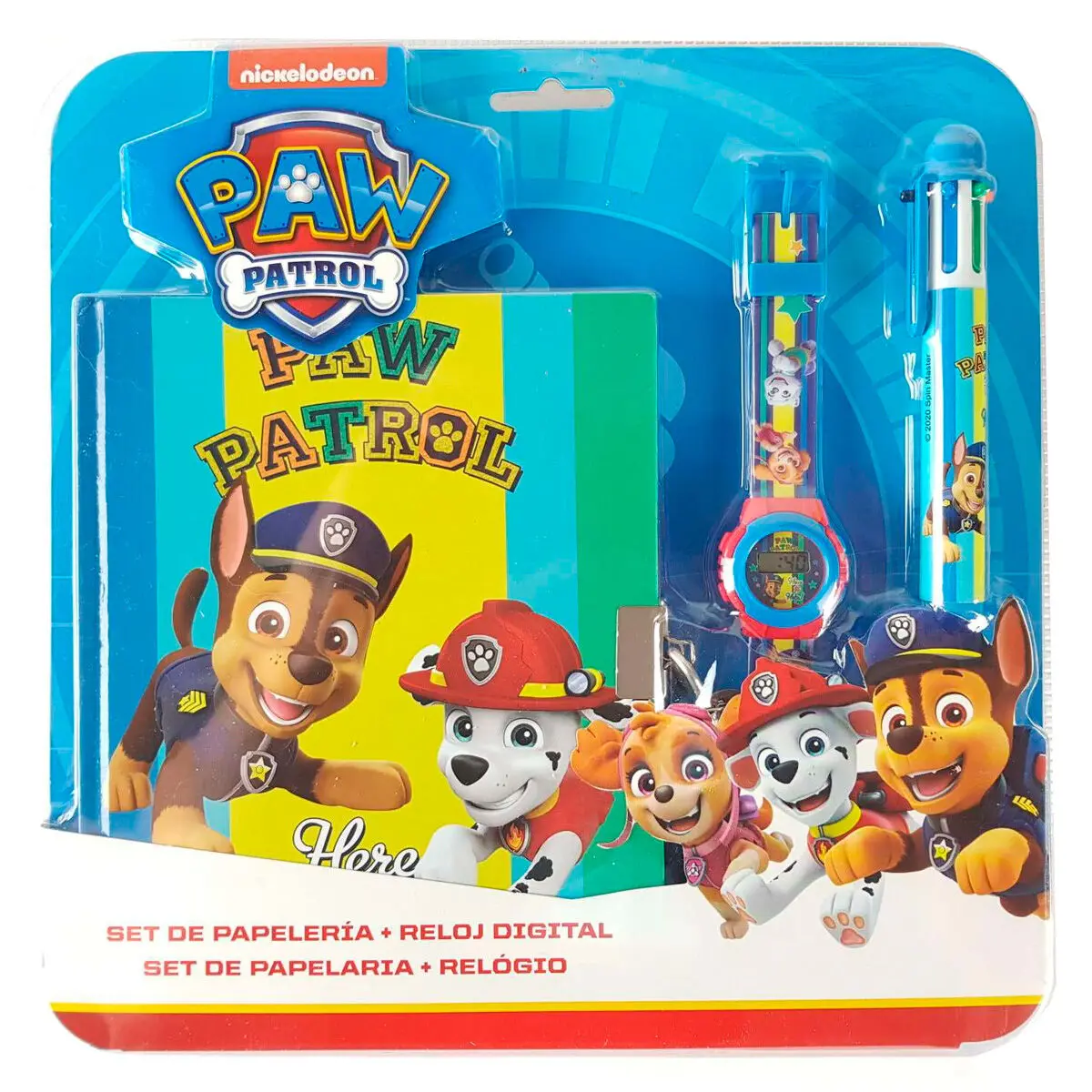 Paw Patrol digital watch + diary + 6 multi colour pen set product photo