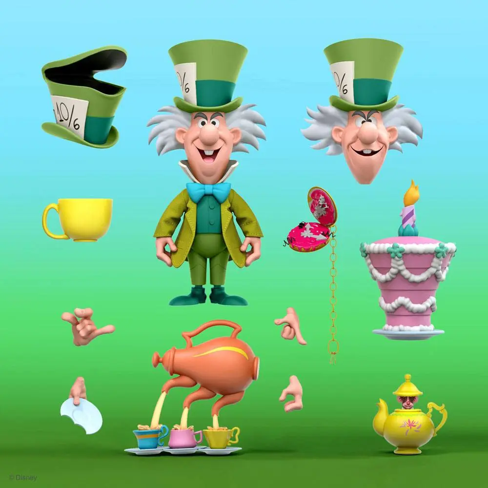 Alice in Wonderland Disney Ultimates Action Figure The Tea Time Mad Hatter 18 cm termékfotó