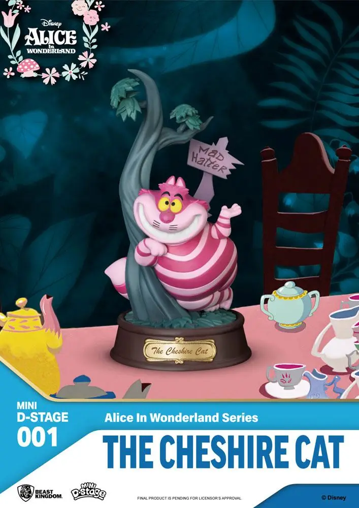 Alice in Wonderland Mini Diorama Stage PVC Statue The Cheshire Cat 10 cm termékfotó