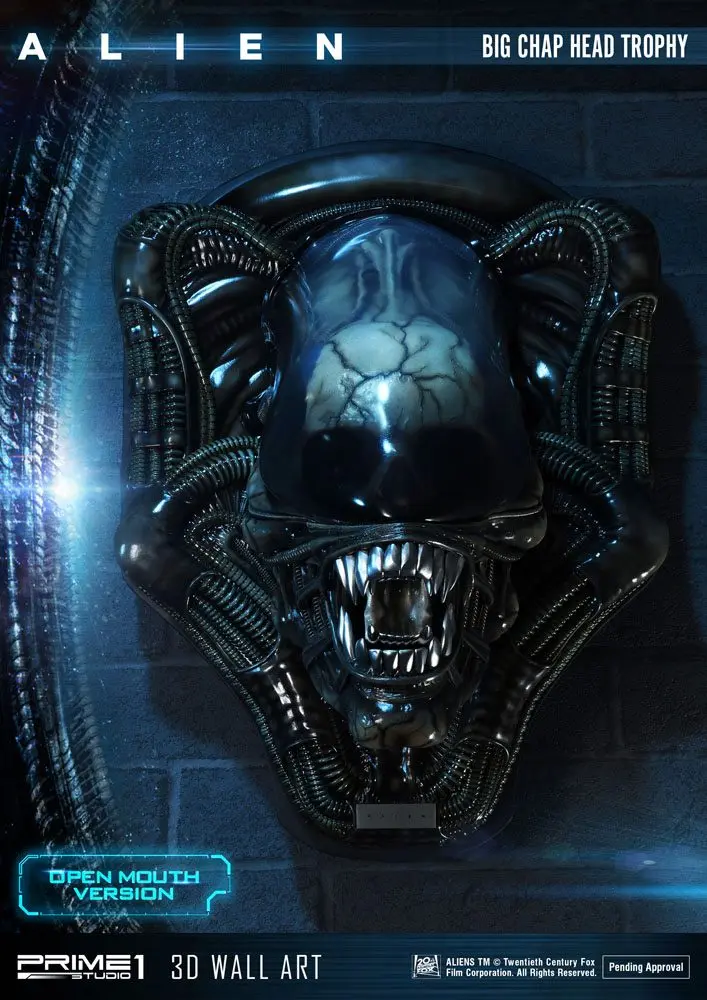 Alien 3D Wall Art Warrior Alien Head Trophy Open Mouth Version 58 cm product photo