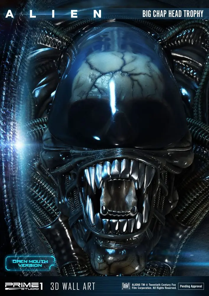 Alien 3D Wall Art Warrior Alien Head Trophy Open Mouth Version 58 cm product photo