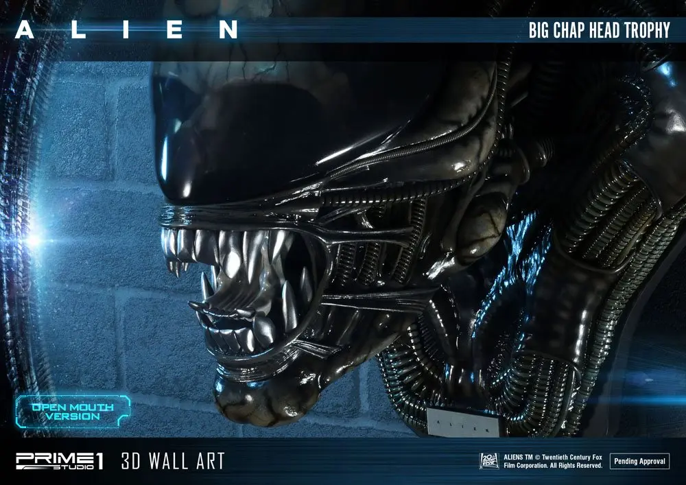 Alien 3D Wall Art Warrior Alien Head Trophy Open Mouth Version 58 cm product photo
