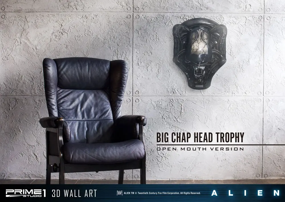Alien 3D Wall Art Warrior Alien Head Trophy Open Mouth Version 58 cm product photo