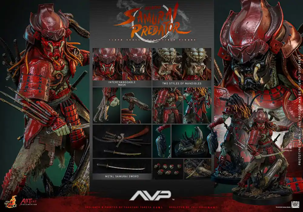 Alien vs. Predator Artist Collection Action Figure 1/6 Akaoni Samurai Predator 35 cm termékfotó