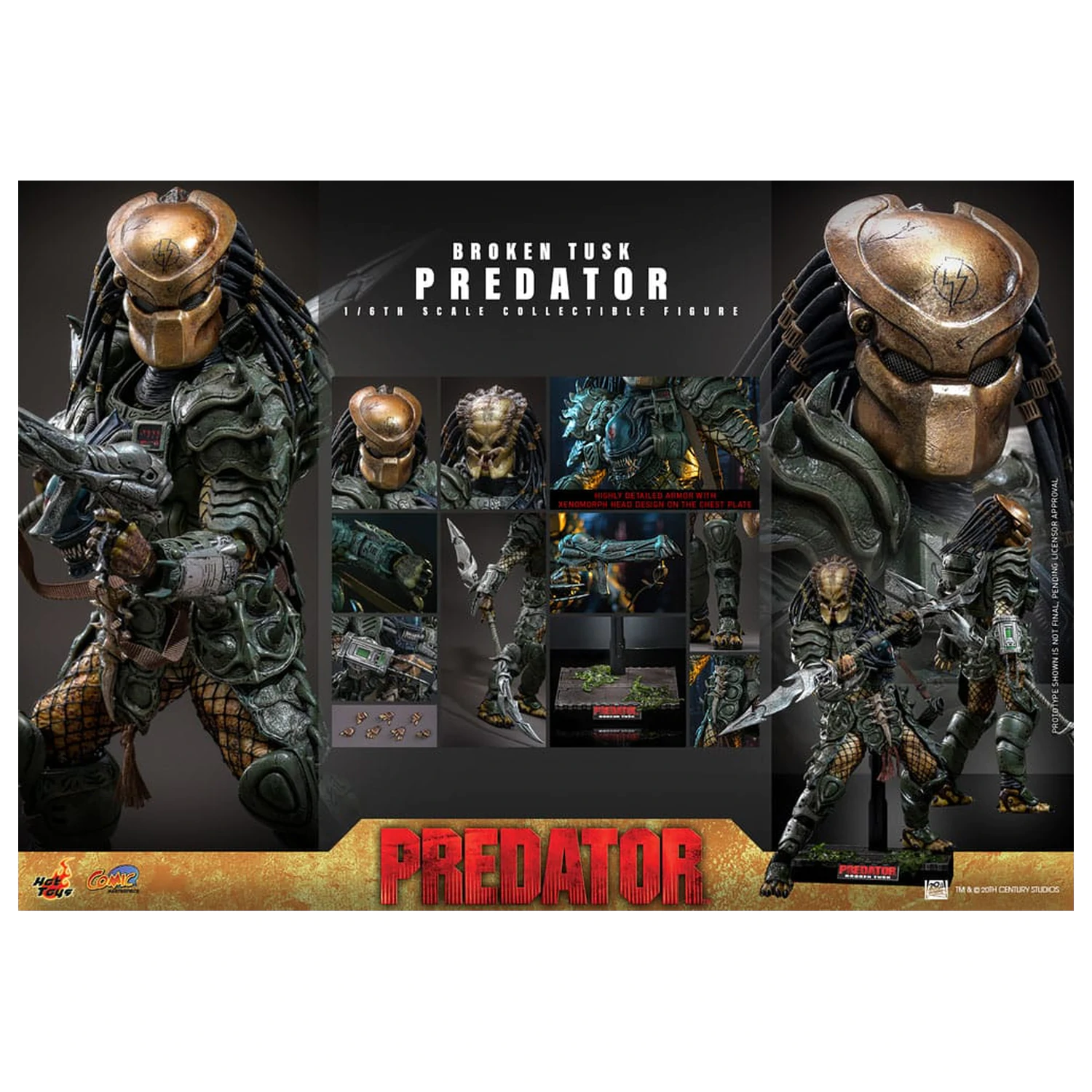 Alien vs. Predator Comic Masterpiece Action Figure 1/6 Broken Tusk Predator 35 cm product photo