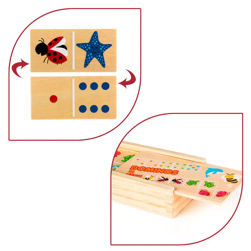 Animals dominoes wood 29pcs product photo
