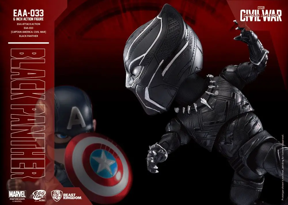 Captain America Civil War Egg Attack Action Figure Black Panther 15 cm product photo