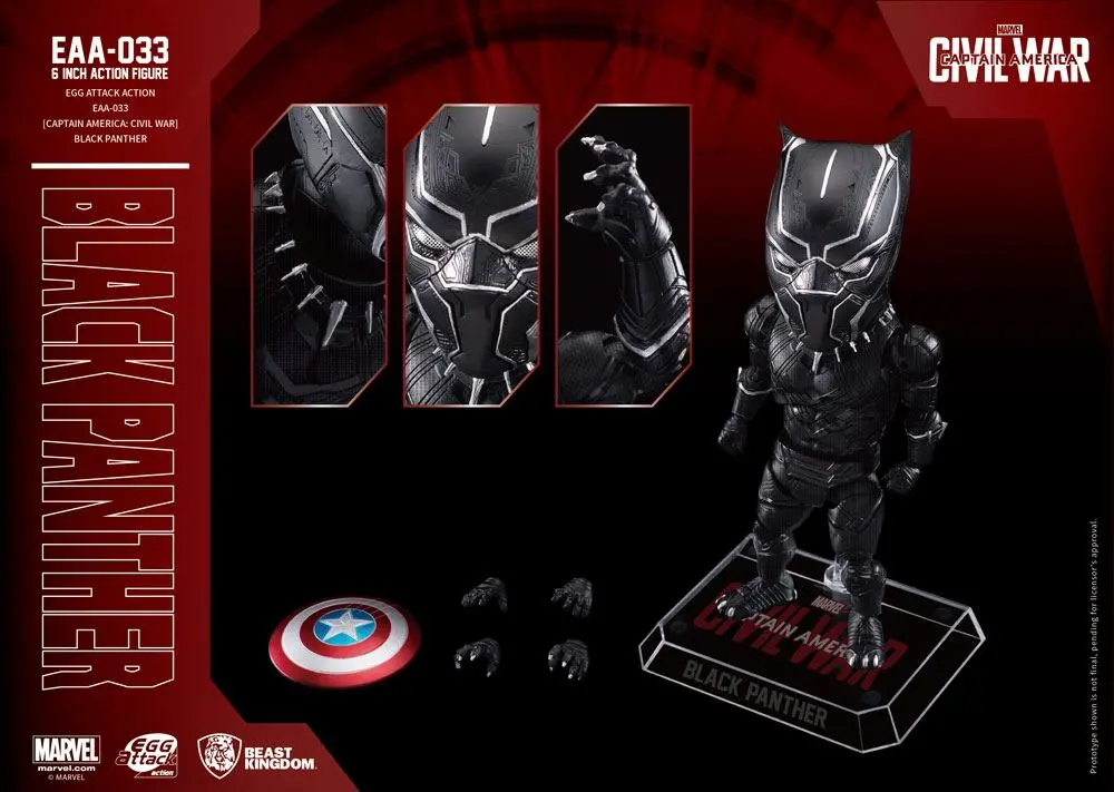 Captain America Civil War Egg Attack Action Figure Black Panther 15 cm product photo