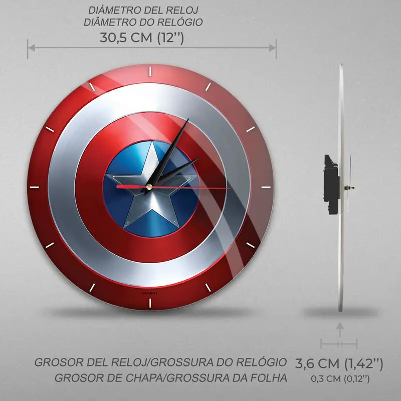 Marvel Captain America wall clock termékfotó