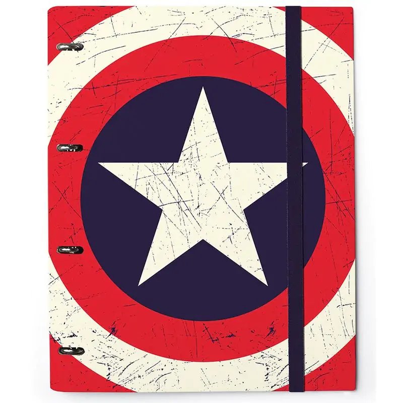 Captain America Marvel four ring binder with elastic band product photo
