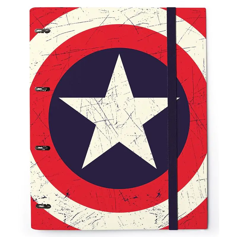 Captain America Marvel four ring binder with elastic band filled product photo