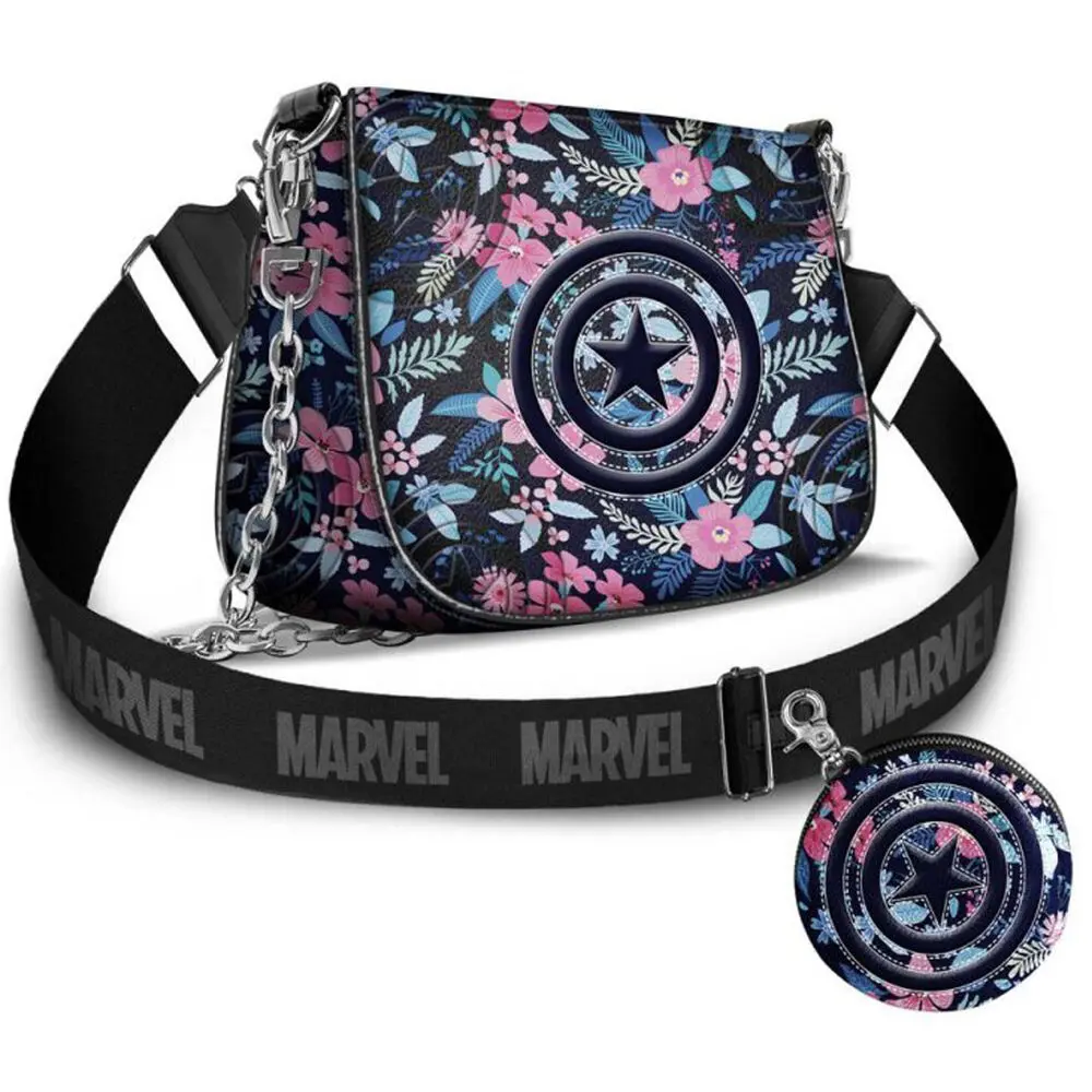 Marvel IHoney Shoulder Bag &amp; Card Holder / Cookie Mini Purse Captain America product photo