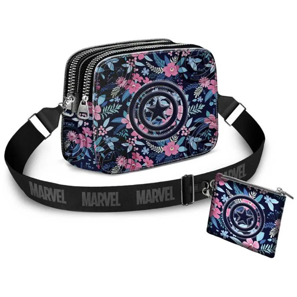 Marvel IBiscuit Shoulder Bag &amp; Card Holder / Mini Purse Captain America product photo