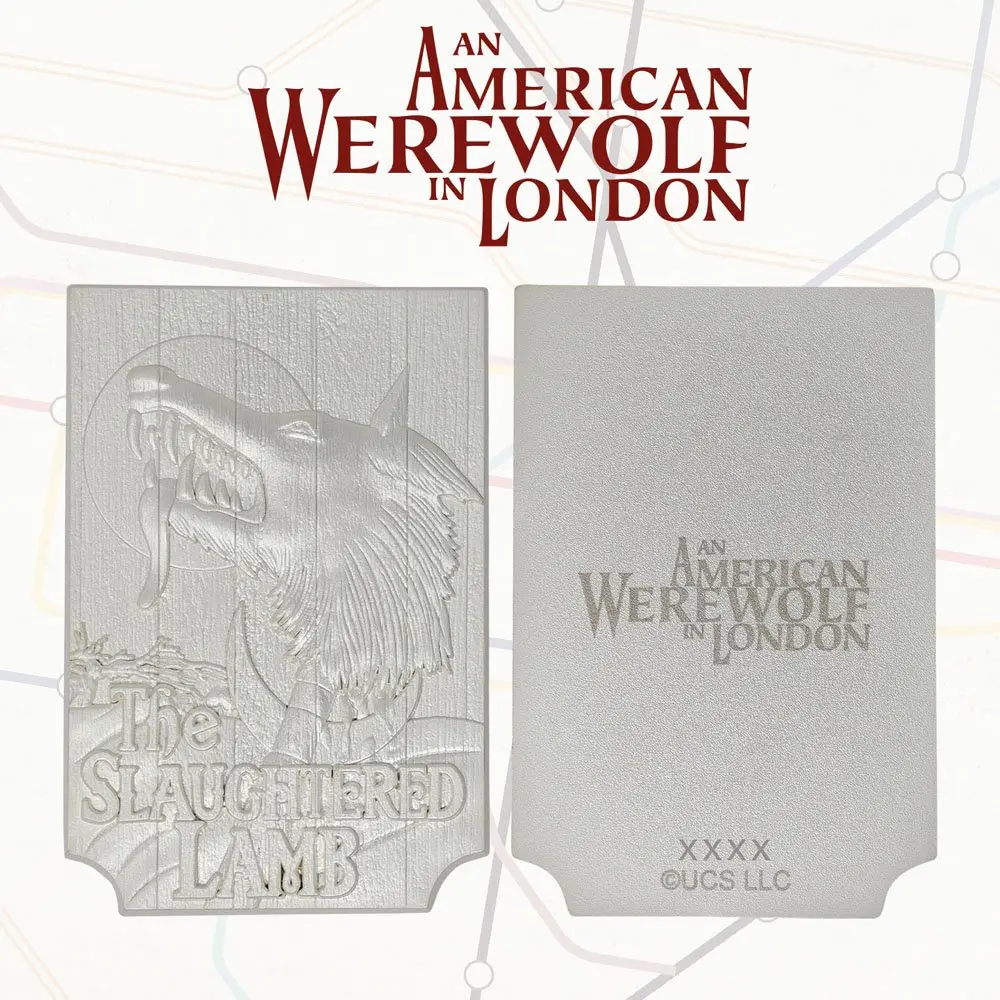 An American Werewolf in London Replica Slaughtered Lamb Pub Sign (silver plated) product photo