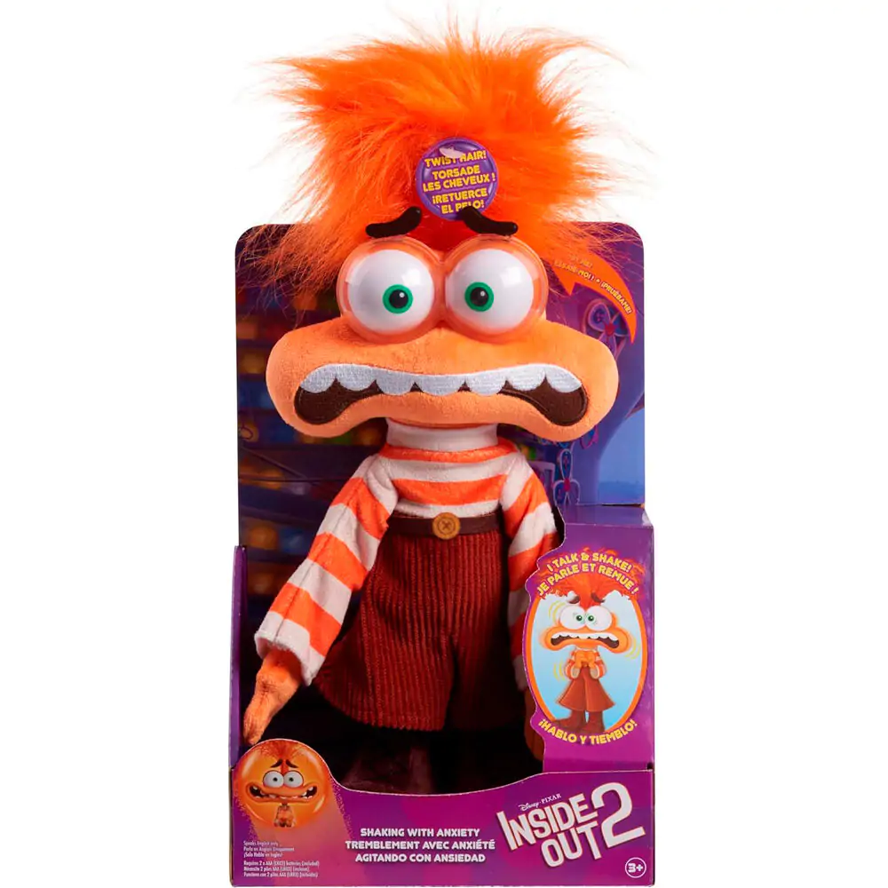 English Disney Pixar Inside Out 2 Anxiety plush toy functions 35cm product photo