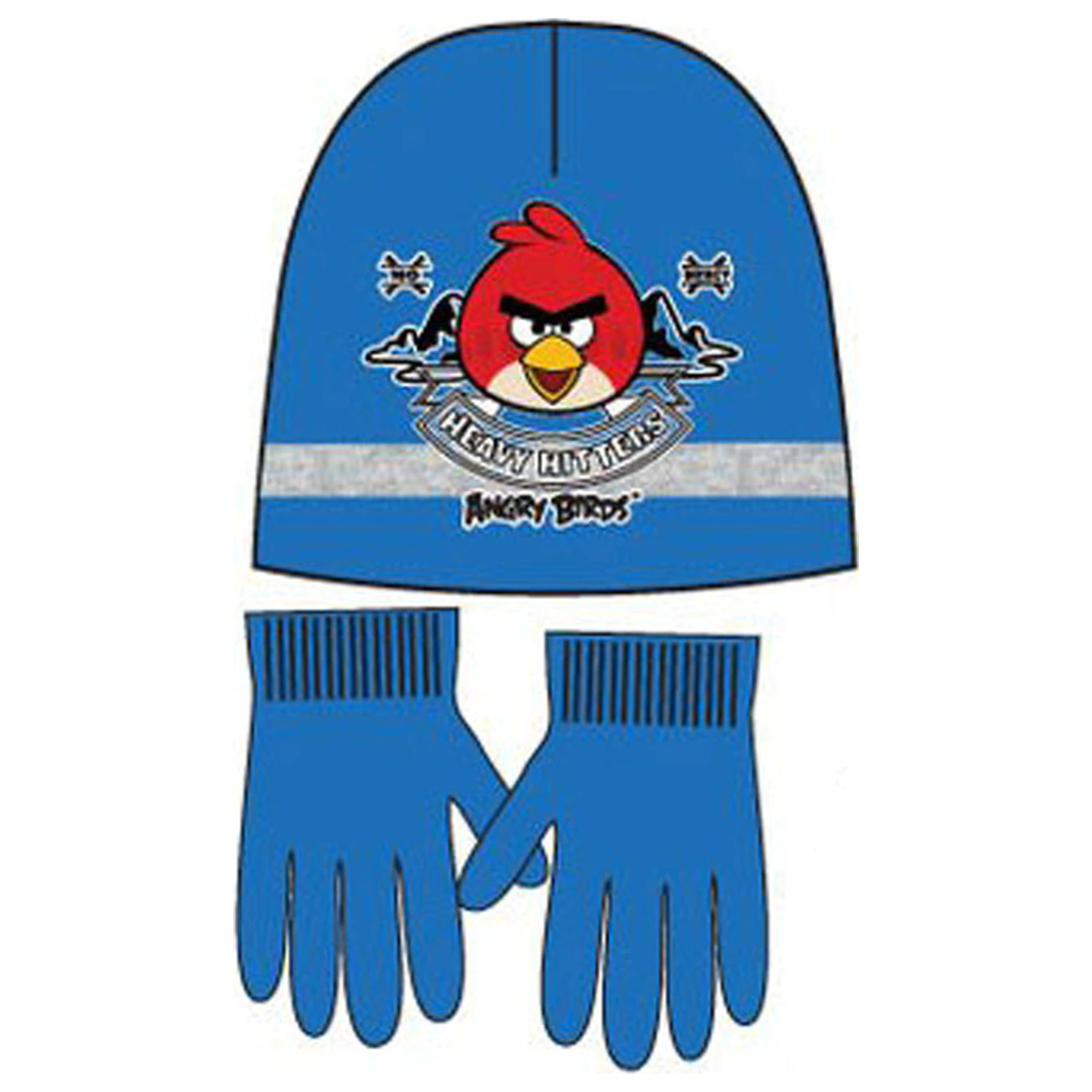 Angry Birds Heavy Hitters Blue Kids Hat + Gloves Set 52 cm product photo