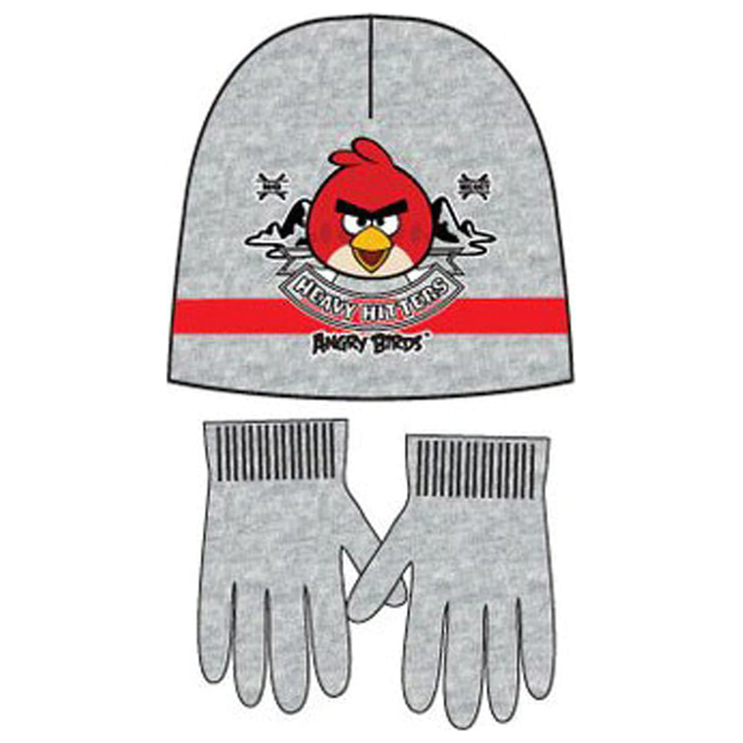 Angry Birds Heavy Hitters Grey Kids Hat + Gloves Set 52 cm product photo