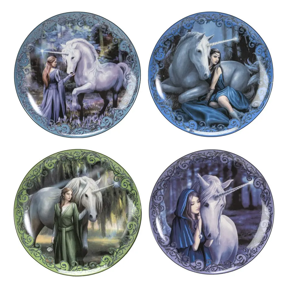Anne Stokes Plates 4-Pack Unicorn and Maiden product photo