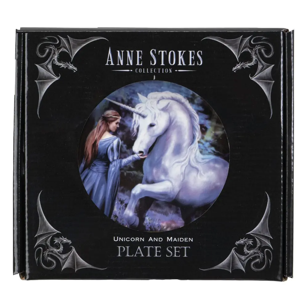 Anne Stokes Plates 4-Pack Unicorn and Maiden product photo