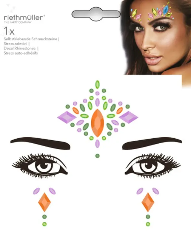 Face Tattoo with Self-Adhesive Rhinestones product photo