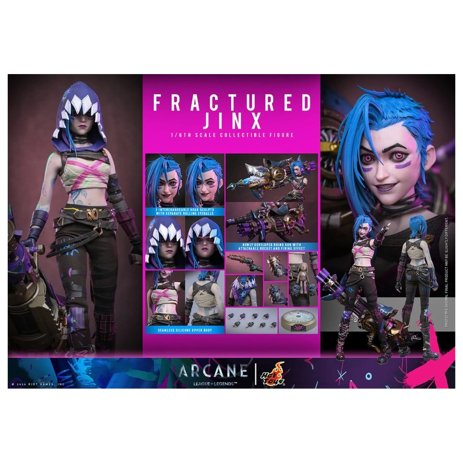 Arcane Action Figure 1/6 Fractured Jinx 28 cm product photo