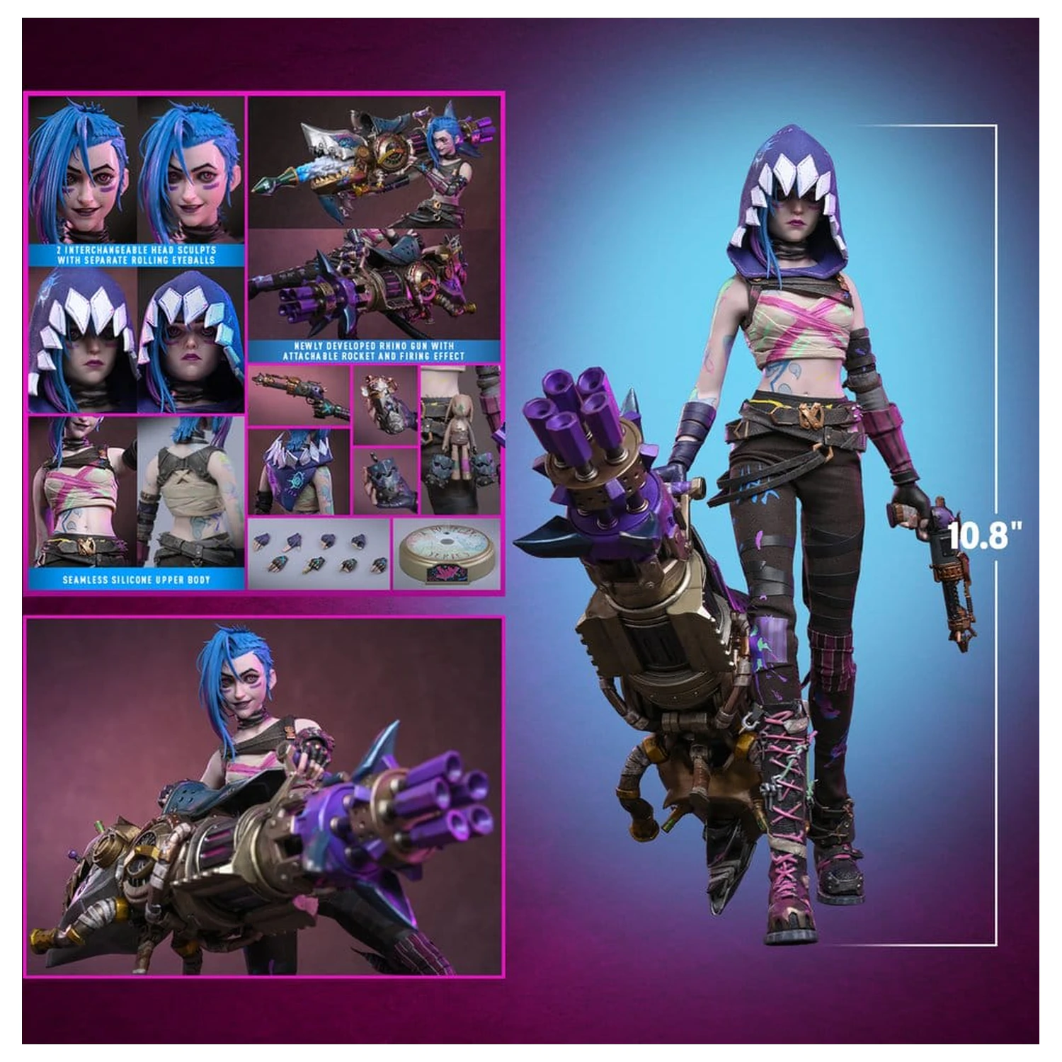 Arcane Action Figure 1/6 Fractured Jinx 28 cm product photo