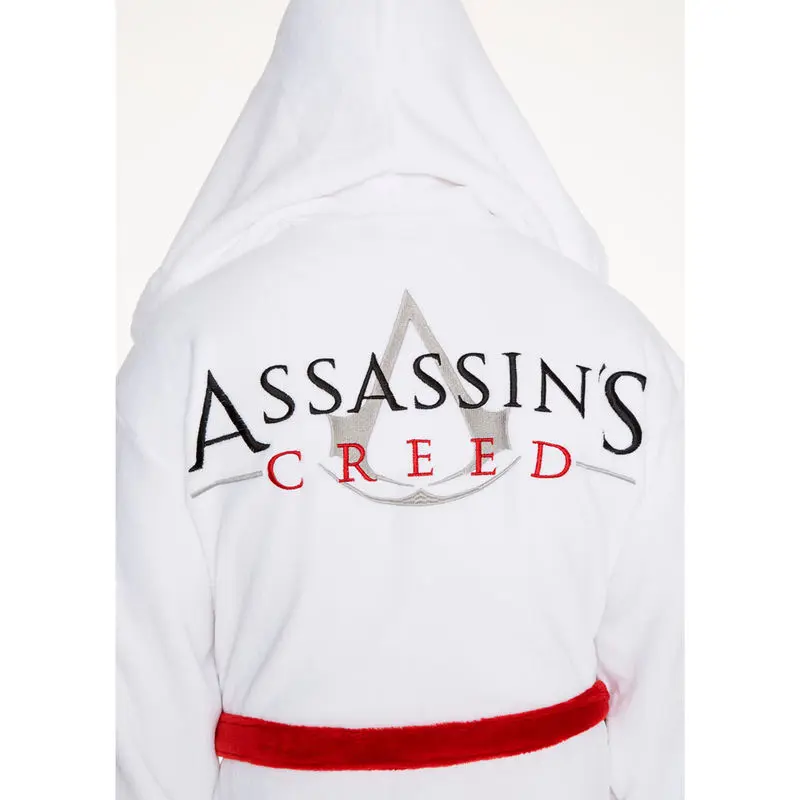 Assassin&#39;s Creed Wite Logo mens fleece bathrobe product photo