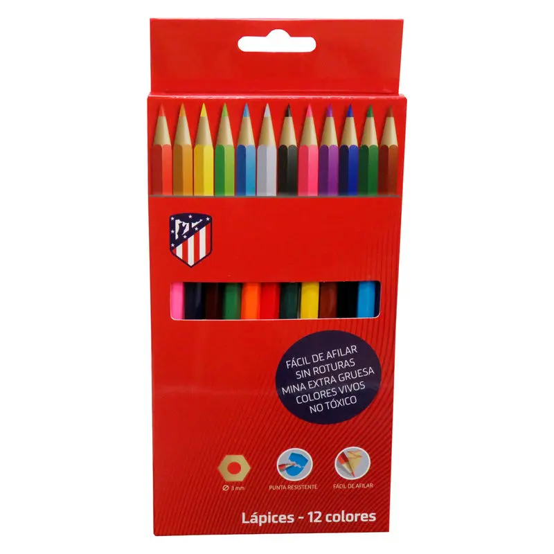 Atletico de Madrid colors pencils box product photo